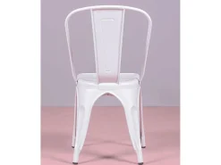 Pack de 4 sillas metálicas apilables - Bistro - Blanco