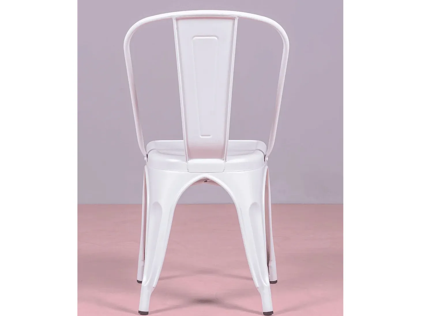 Pack de 4 sillas metálicas apilables - Bistro - Blanco