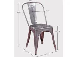 Pack de 4 sillas metálicas apilables - Bistro - Blanco