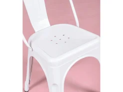 Pack de 4 sillas metálicas apilables - Bistro - Blanco