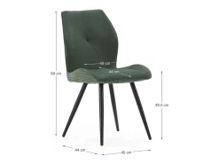 Pack de 2 sillas modelo Adara tapizado textil verde, 91cm(alto) 46cm(ancho) 62cm(largo)
