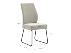 Pack de 4 sillas modelo Alicia tapizado textil piedra, 97cm(alto) 45cm(ancho) 62cm(largo)