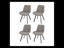 Pack de 4 sillas modelo Estrella tapizadas en textil gris, 87cm(alto) 52cm(ancho) 45cm(lar
