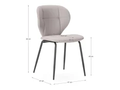 Pack de 2 sillas modelo Fauna tapizado polipiel beige, 83cm(alto) 50cm(ancho) 57cm(largo)