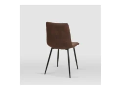 Pack de 4 sillas modelo Ivy tapizadas en microfibra chocolate, 51cm(ancho ) 87.5cm(altura)