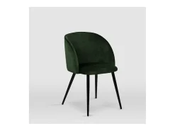 Pack de 2 sillas modelo Keren tapizadas en terciopelo verde botella, 51.5cm(ancho ) 88.5cm