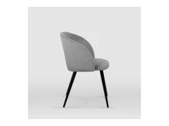 Pack de 2 sillas modelo Keren tapizadas en terciopelo gris piedra, 51.5cm(ancho ) 88.5cm(a
