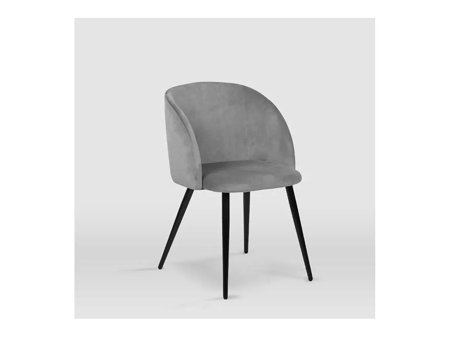 Pack de 2 sillas modelo Keren tapizadas en terciopelo gris piedra, 51.5cm(ancho ) 88.5cm(a