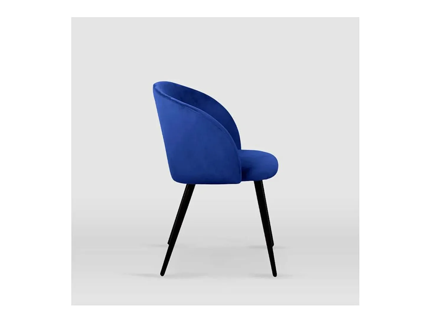 Pack de 2 sillas modelo Keren tapizadas en terciopelo azul indigo, 51.5cm(ancho ) 88.5cm(a