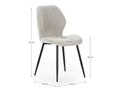 Pack de 4 sillas modelo Miño tapizado textil blanco, 85cm(alto) 47cm(ancho) 58cm(largo)