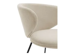 Pack de 2 sillas modelo Rebeca tapizado textil beige, 77.5cm(alto) 58cm(ancho) 59.5cm(larg