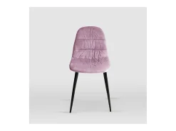 Pack de 4 sillas modelo WEI tapizadas en terciopelo rosa, 45cm(ancho ) 87cm(altura) 54.5cm