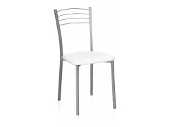 Pack de 4 Sillas Modernas para Cocina y Comedor – Metálicas Gris y Blanco, Dimensiones: 40 x 41 x 85 cm.