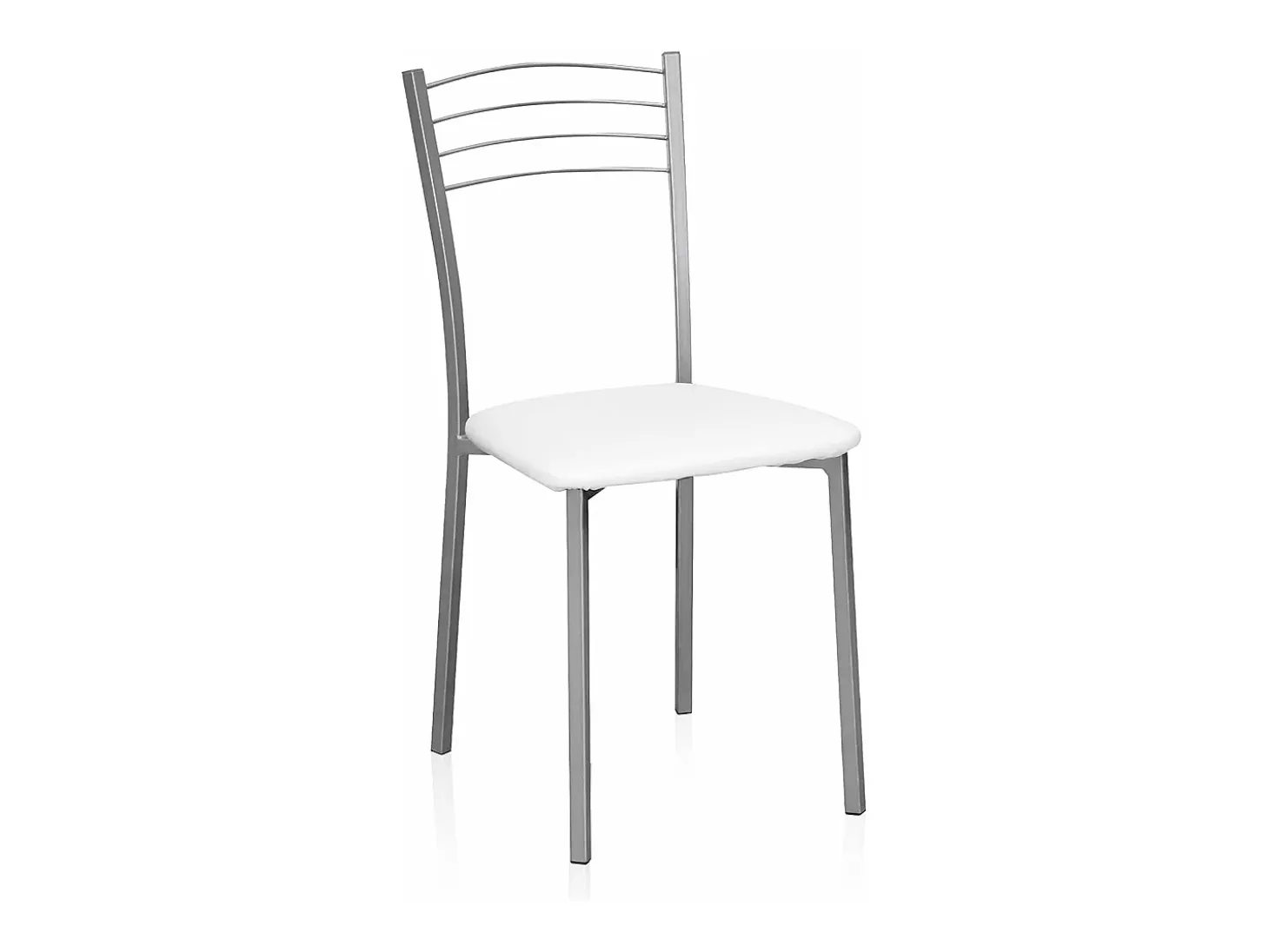 Pack de 4 Sillas Modernas para Cocina y Comedor – Metálicas Gris y Blanco, Dimensiones: 40 x 41 x 85 cm.
