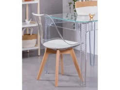 Pack de 4 sillas nórdicas con asiento transparente - Verona - Transparente