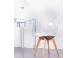 Pack de 4 sillas nórdicas con asiento transparente - Verona - Transparente