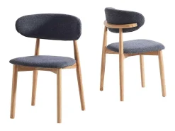 Pack de 2 sillas para cocina o comedor Vera tapizado textil gris/natural,79cm(alto) 48cm(a