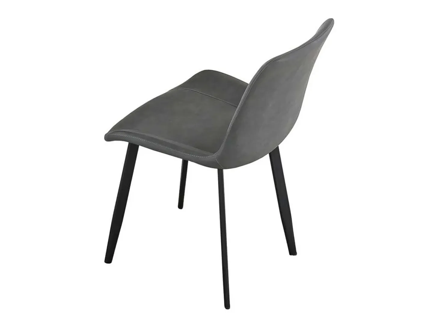 Pack de 2 sillas para cocina o comedor Lis tapizado simil piel gris envejecido, 83cm(alto)