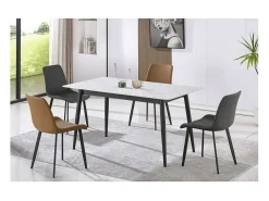 Pack de 2 sillas para cocina o comedor Lis tapizado simil piel gris envejecido, 83cm(alto)