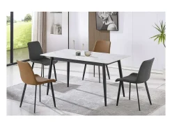 Pack de 2 sillas para cocina o comedor Lis tapizado simil piel gris envejecido, 83cm(alto)