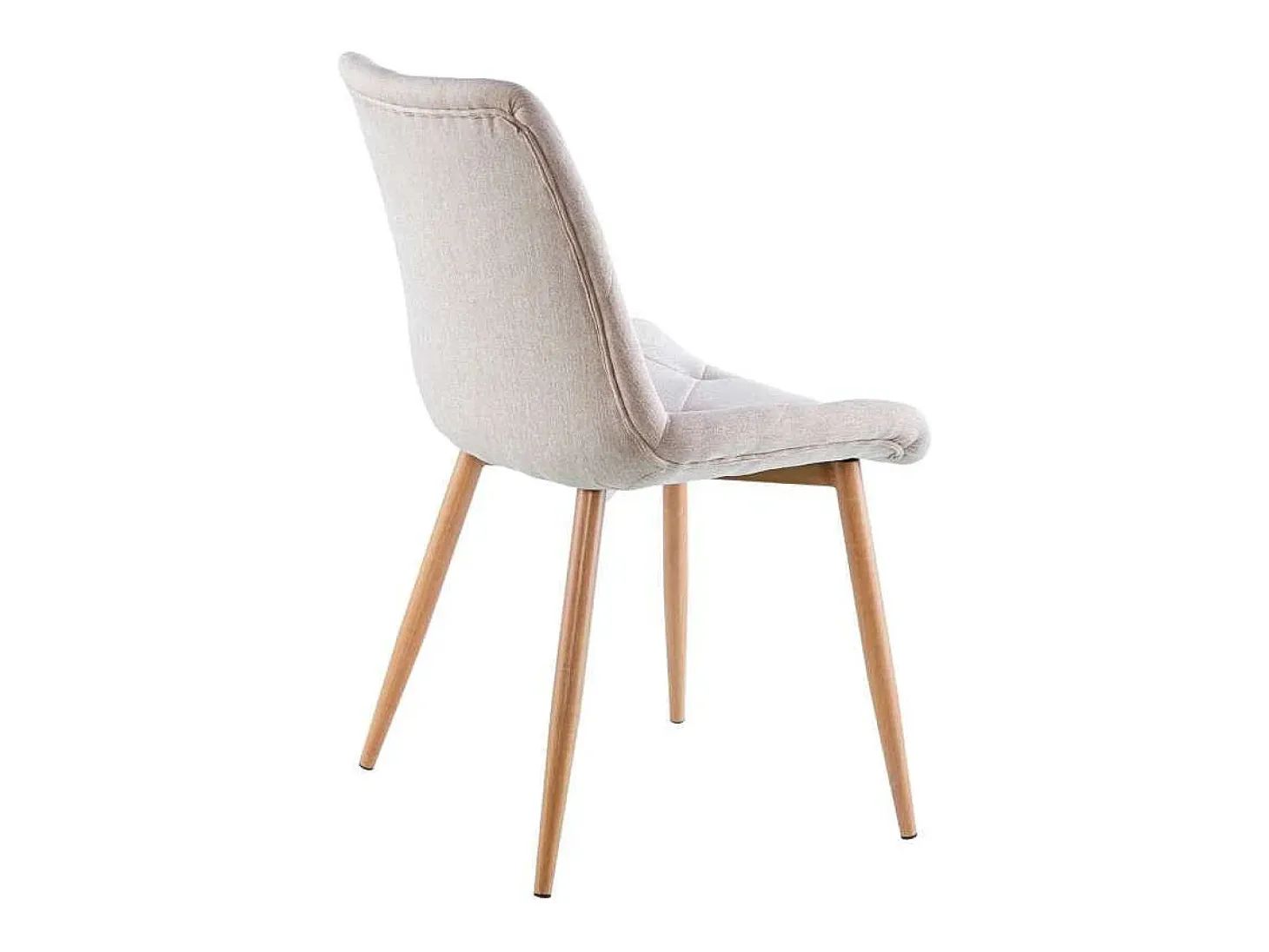 Pack de 4 sillas para cocina o comedor Marlene tapizado textil beige/roble, 85 cm(alto)53