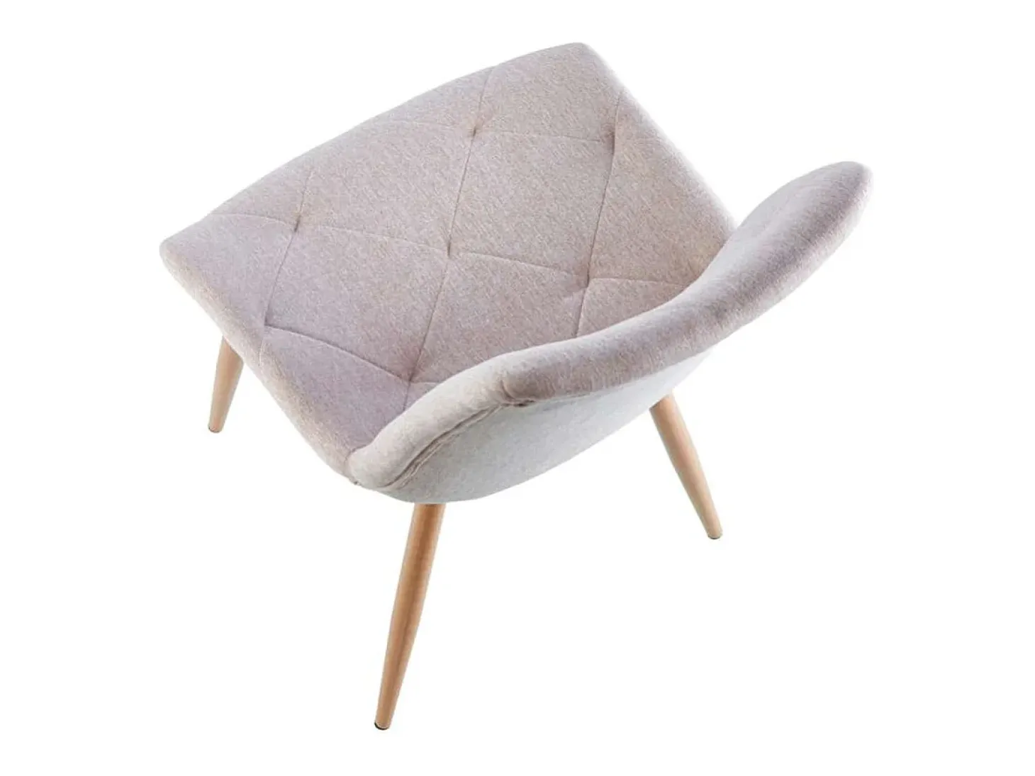 Pack de 4 sillas para cocina o comedor Marlene tapizado textil beige/roble, 85 cm(alto)53
