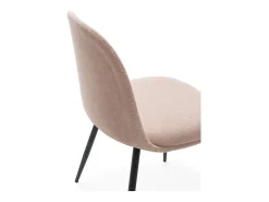 Pack de 4 sillas para cocina o comedor Dalila tapizado textil rosa claro, 48/80cm(alto) 49