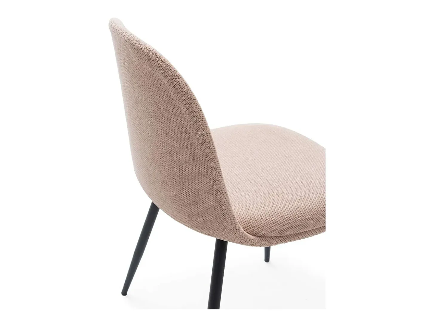 Pack de 4 sillas para cocina o comedor Dalila tapizado textil rosa claro, 48/80cm(alto) 49