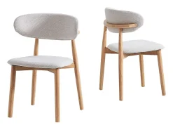 Pack de 2 sillas para cocina o comedor Vera tapizado textil beige/natural,79cm(alto) 48cm(
