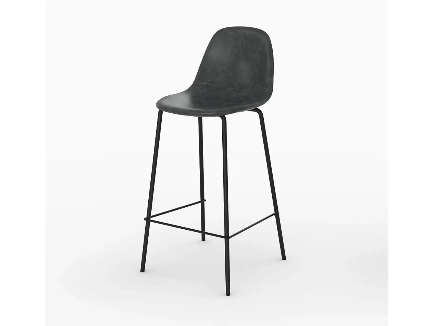 Pack de 4 sillas para isla central marrón y gris/negro 65 cm - Henrik