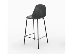 Pack de 4 sillas para isla central marrón y gris/negro 65 cm - Henrik