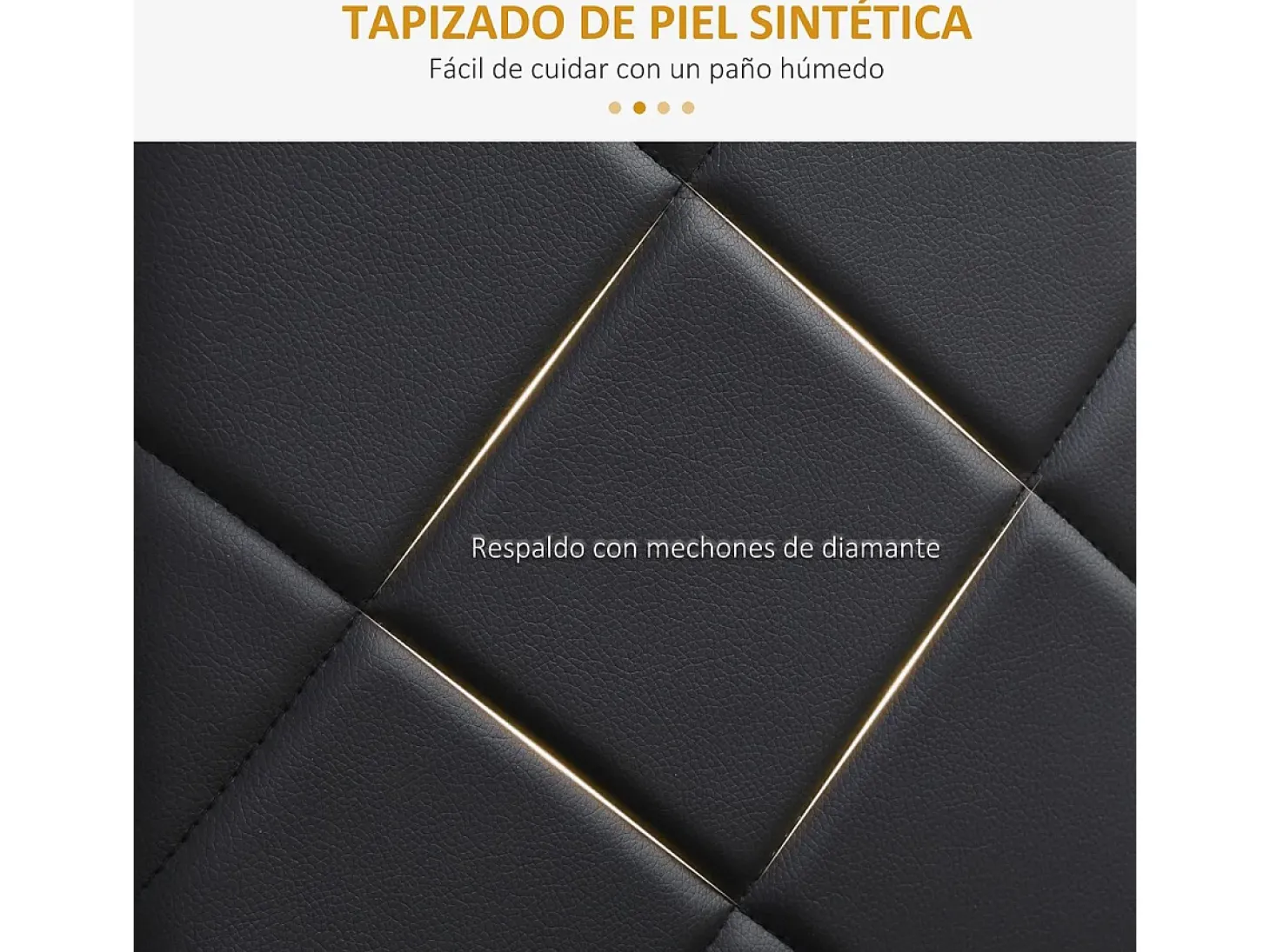 Pack de 4 sillas Satai Homcom tapizado negro 97x41x50 cm