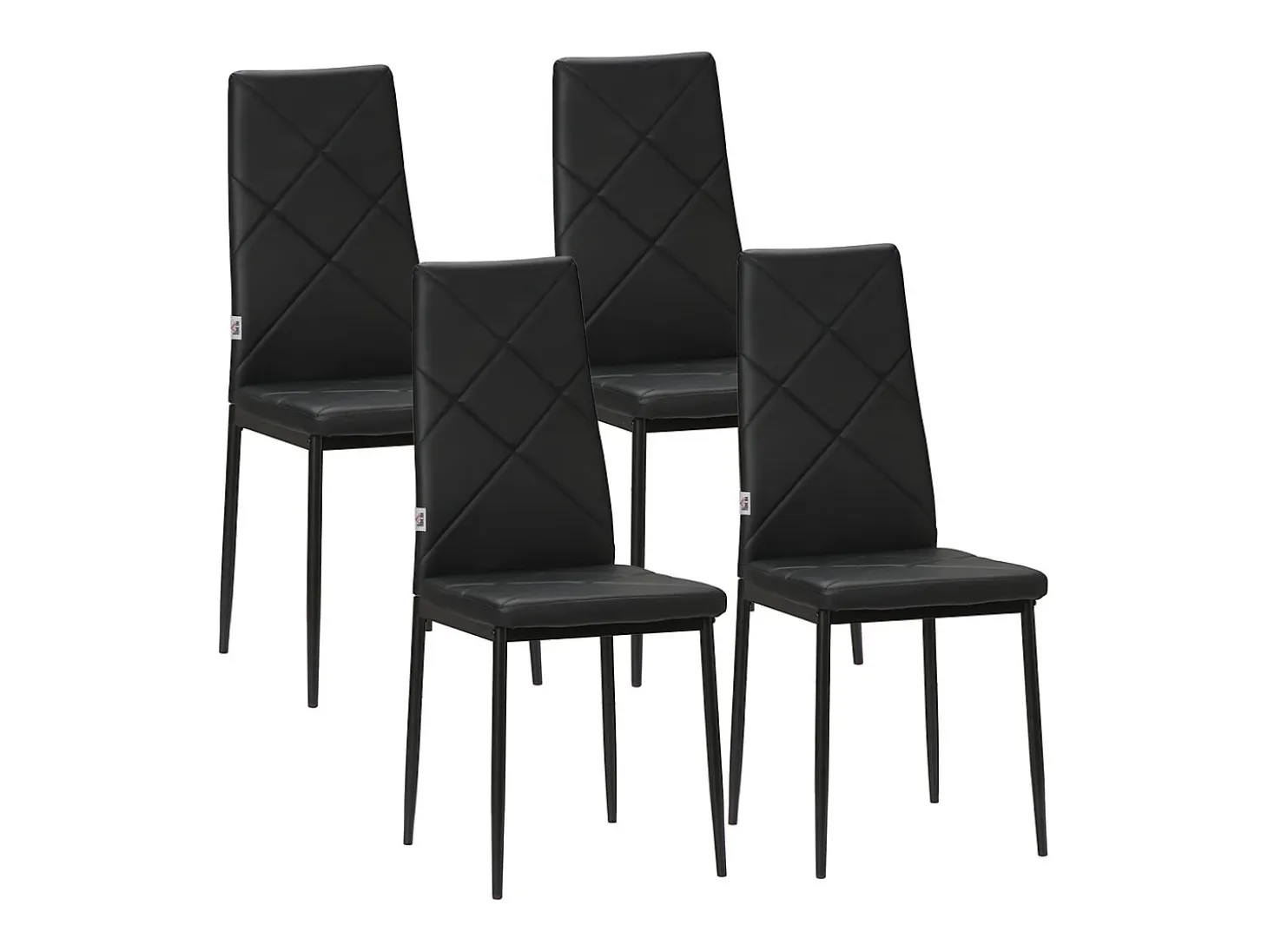 Pack de 4 sillas Satai Homcom tapizado negro 97x41x50 cm