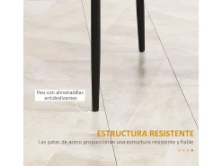 Pack de 4 sillas Satai Homcom tapizado negro 97x41x50 cm