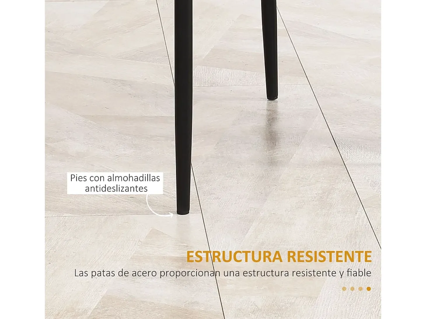 Pack de 4 sillas Satai Homcom tapizado negro 97x41x50 cm