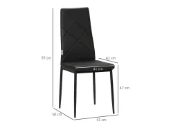 Pack de 4 sillas Satai Homcom tapizado negro 97x41x50 cm