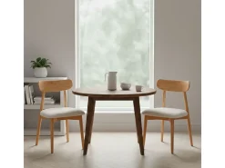 Pack de 2 sillas Shia asiento acolchado beige/natural 83x49x42 cm Adec