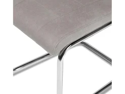 Pack de 4 Sillas Tapizadas para Salón y Comedor – Acabado Marengo con Patas Cromadas de Aluminio, Medidas: 42,5 cm x 52 cm x 99 cm