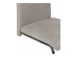 Pack de 4 Sillas Tapizadas para Salón y Comedor – Acabado Marengo con Patas Cromadas de Aluminio, Medidas: 42,5 cm x 52 cm x 99 cm