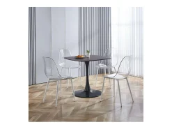 Pack de 4 sillas Telma respaldo alto transparente 85x46,5x50 cm Adec