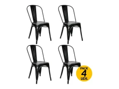 Pack de 4 sillas Tolix negro 85x45x45 cm Adec