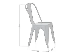 Pack de 4 sillas Tolix negro 85x45x45 cm Adec