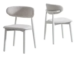 Pack de 2 sillas Vera respaldo curvo beige/blanco 79x48x45 cm Adec