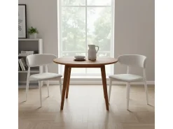 Pack de 2 sillas Vera respaldo curvo beige/blanco 79x48x45 cm Adec