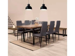 Pack de 6 sillas Zuni tela gris 96x41x48 cm