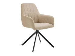 Pack de 2 sillones Gabi tapizadas en textil beige tostado, 85cm(alto) 42cm(ancho) 58cm(fon