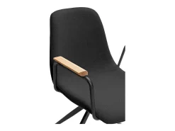 Pack de 2 sillones giratorias modelo Tajo con brazos tapizado textil negro, 81cm(alto) 61c