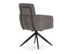 Pack de 2 sillones giratorios modelo Maggie tapizado textil gris oscuro, 93cm(alto) 58cm(a