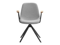 Pack de 2 sillones giratorias modelo Tajo con brazos tapizado textil gris claro, 81cm(alto