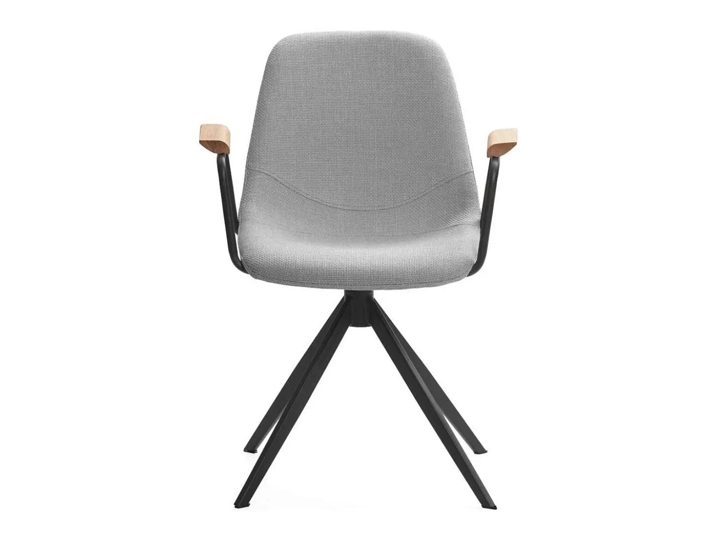 Pack de 2 sillones giratorias modelo Tajo con brazos tapizado textil gris claro, 81cm(alto